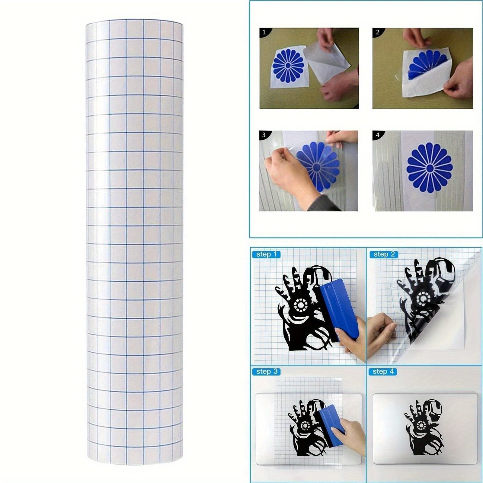 

Blue Pet Transfer Film For Vinyl Stickers - Self-adhesive, Perfect For Car Decals & Personalized Graphics, 1 Roll