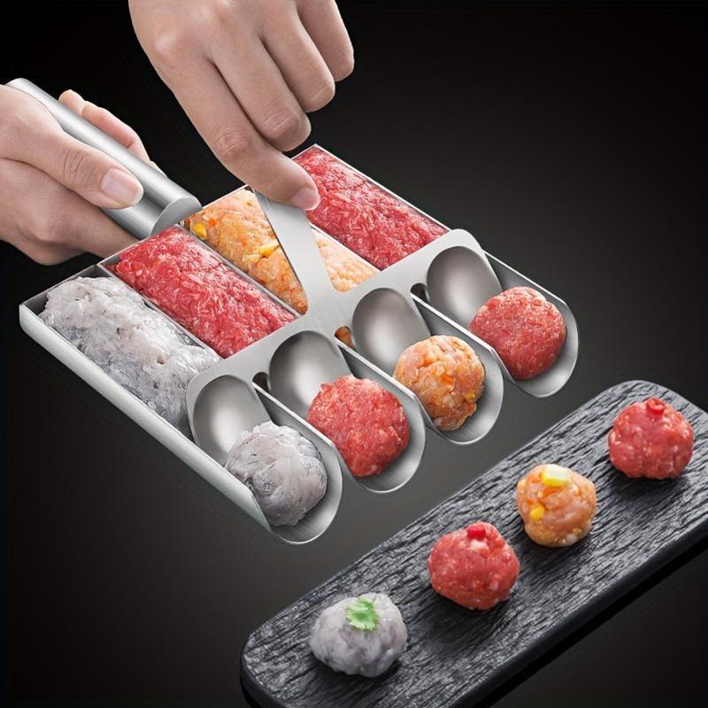 6/12 Balls Manual Meat Baller Maker Machine Stainless Steel Meatball Maker Kitchen Extruded Meatball Making Press Manual Meat Ball Press Machine