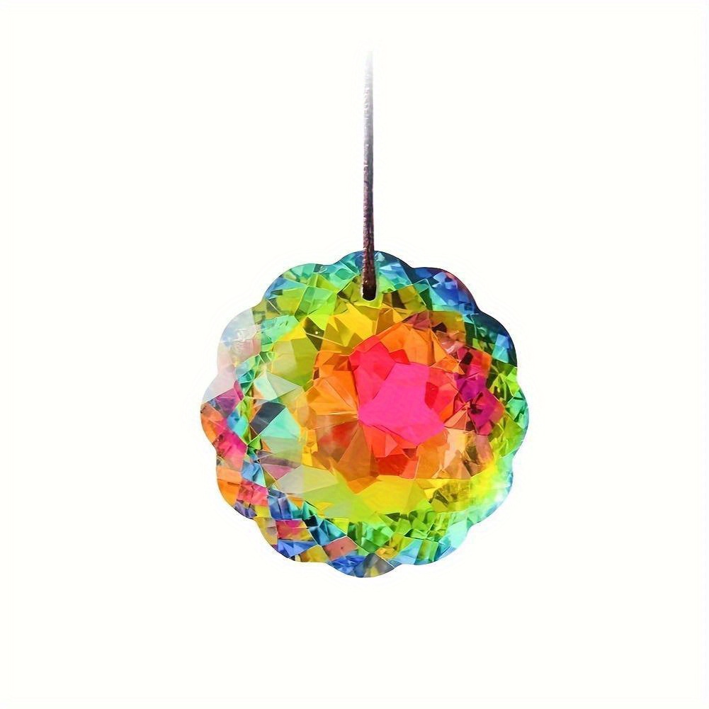 Unici 45mm Rainbow Prism Sunflower - Laser- Aurora Suncatcher, Garden Chandelier Charm