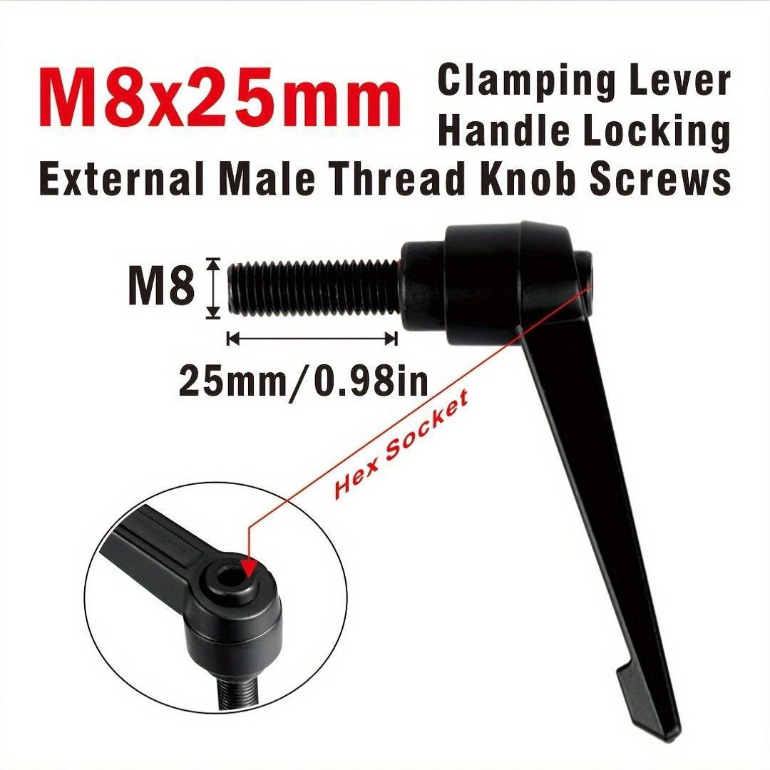 TEMU Adjustable M5/m6/m8 Handle Release Ratchet Knob - Black Iron Threaded Screw Lock For Cabinets