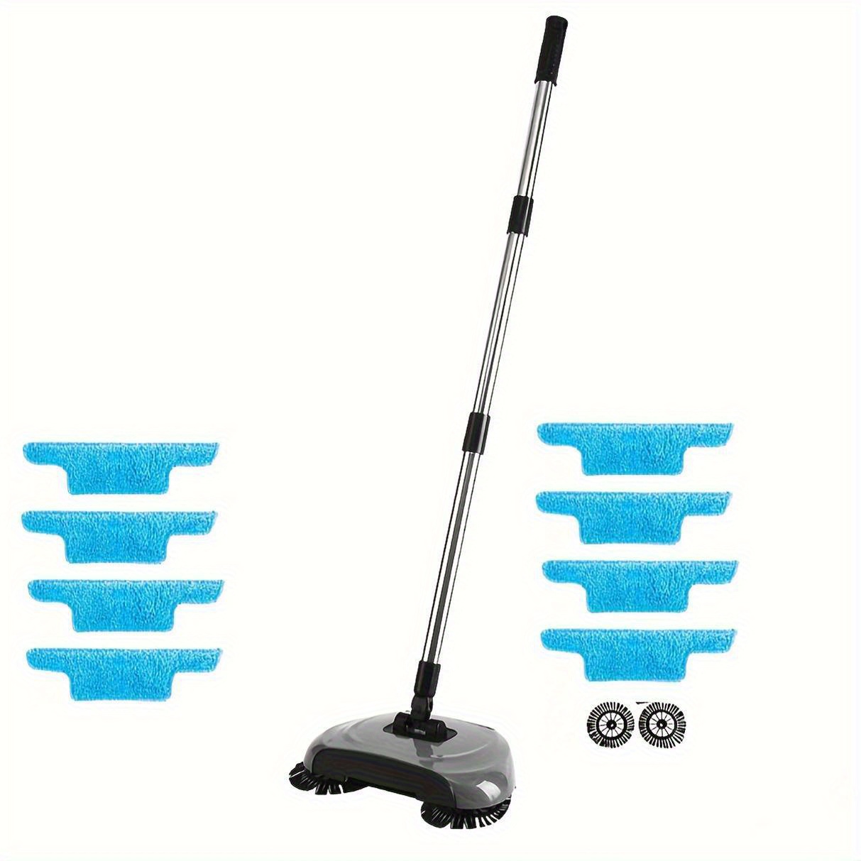TEMU de Limpieza Manual de Suelos 3-en-1 | Combinación de Escoba, Fregona y Recogedor para Suelos Duros | Plástico Duradero | Ideal para Dormitorios,