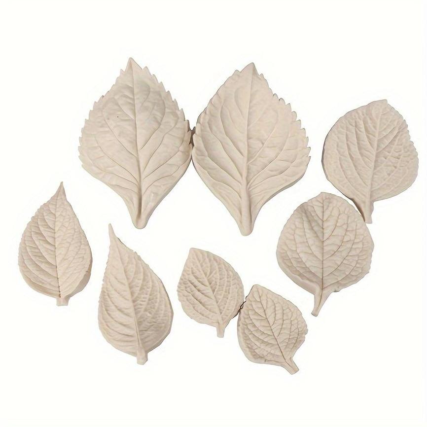 4pcs Flip Candy Hydrangea Leaves Simulation Texture Veins Mold Hydrangea Petals Leaves Clip Mold Silicone Mold 4 Models