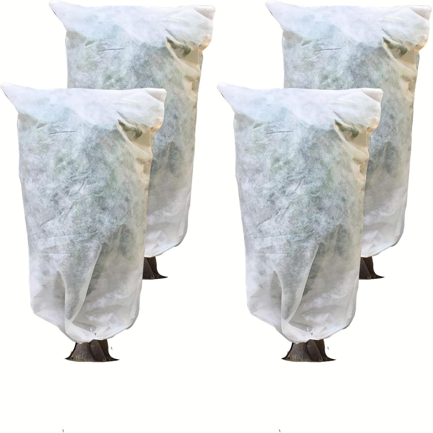 

4pcs Heavy For , 32" ", 2.8oz/yd² - Frost Cloth Blankets Drawstring For Shrubs, Bushes &