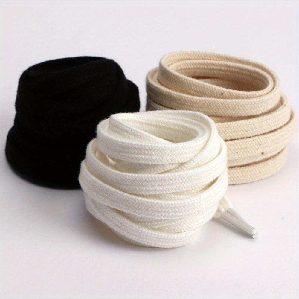 1 pair classic retro double weave shoelaces for sneakers durable flat shoelaces in black white beige   canvas shoes athletic footwear casual wear casual footwear laces retro shoelaces durable laces shoe accessories