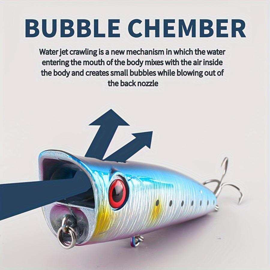   1pc water spray wave crawling   long throw floating water wave bait night light noise   mouth perch fish   bait
