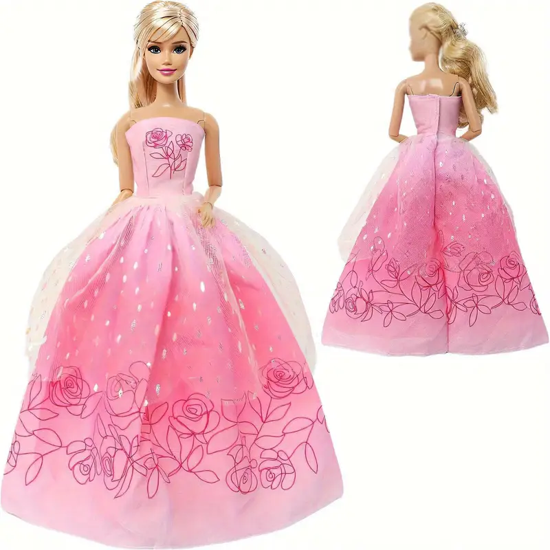 1 set doll wedding dress princess strapless dress pink - Temu 1 set doll wedding dress princess strapless dress pink - Temu