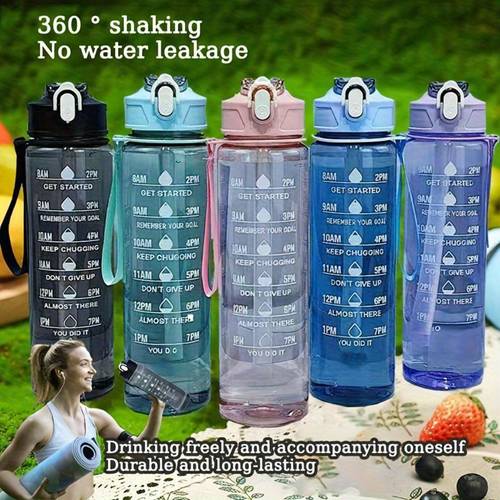 1 pac 800ml 27oz colorful transparent bottle daily drinking schedule cups for student tracking leakproof ideal for outdoor camping cycling fitness gift for men women for christmas birthday