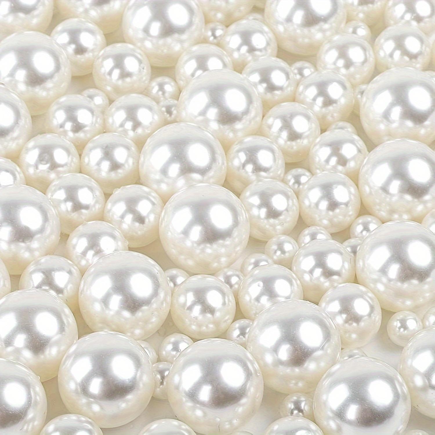 

1450pcs, Pearl For Vase Filler Pearl Bead Bead For Brush Holder Assorted Round Faux Bead For Home Wedding Table Decor Artificial White Vase Pearls