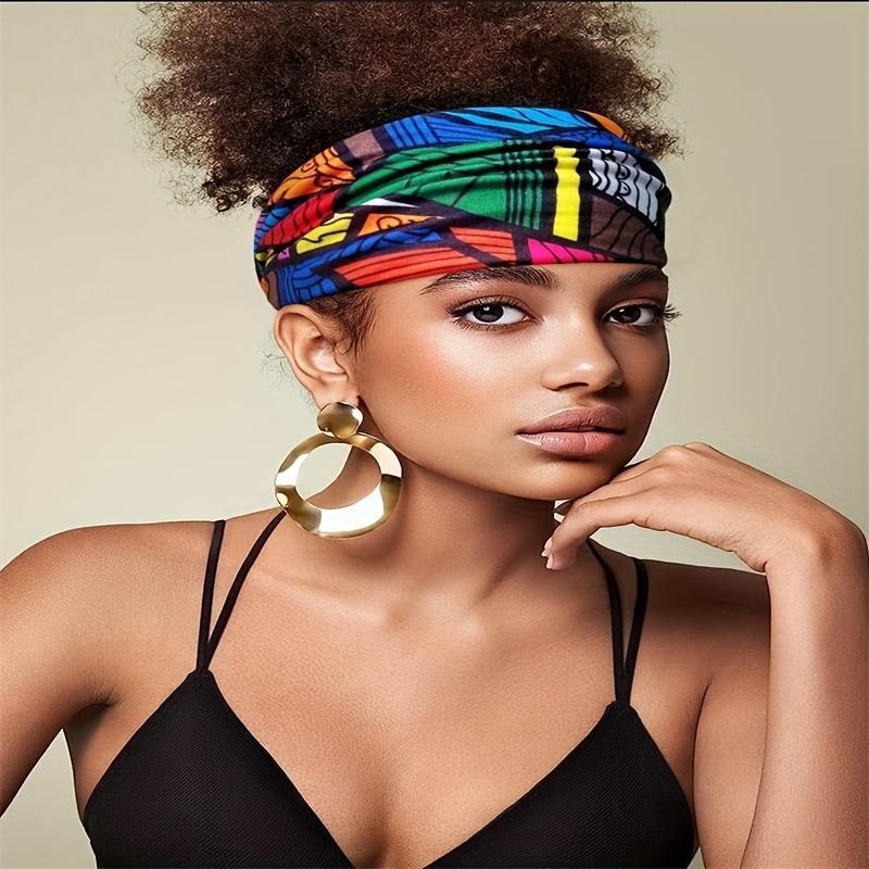 boho chic 6pcs headband set for women elegant stretchy yoga sweatbands with classic ethnic patterns perfect for thanksgiving details 3