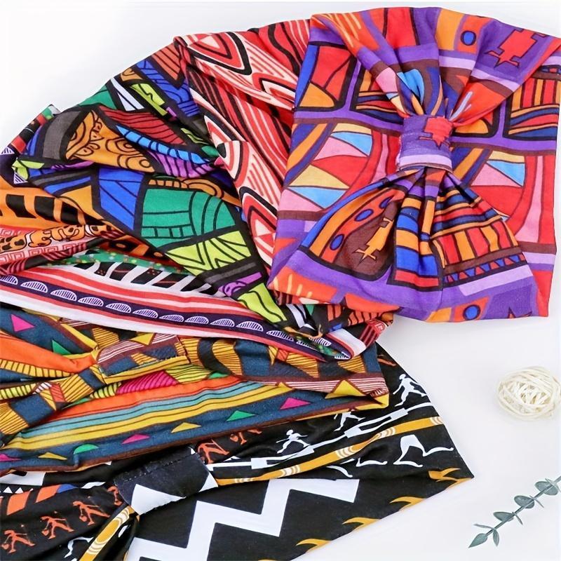 boho chic 6pcs headband set for women elegant stretchy yoga sweatbands with classic ethnic patterns perfect for thanksgiving details 4