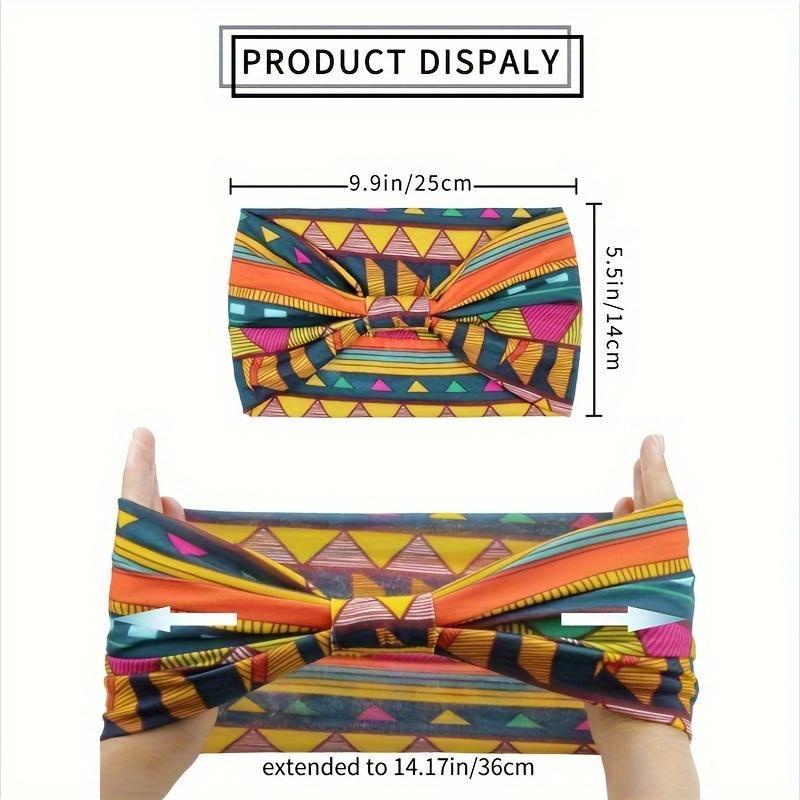 boho chic 6pcs headband set for women elegant stretchy yoga sweatbands with classic ethnic patterns perfect for thanksgiving details 2