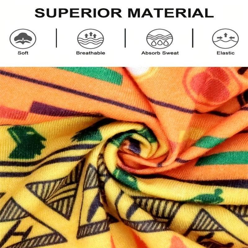 boho chic 6pcs headband set for women elegant stretchy yoga sweatbands with classic ethnic patterns perfect for thanksgiving details 5