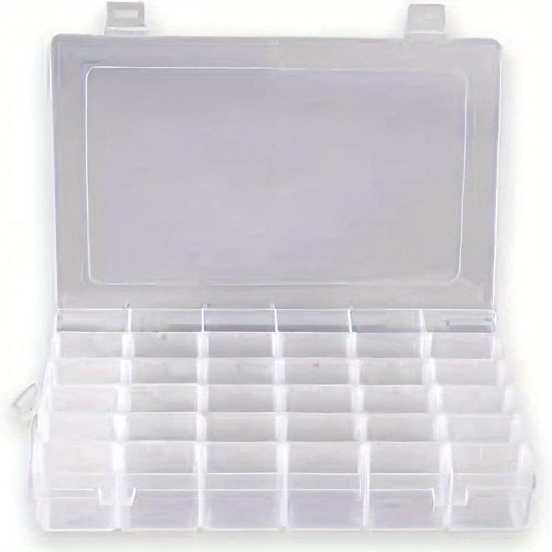Versatile 36-compartment Plastic Organizer Box With Adjustable Dividers - Clear Storage Solution For Crafts, Sewing Supplies, Jewelry, Fishing Gear & Storage Containers For Crafts Sewing Box Organizer