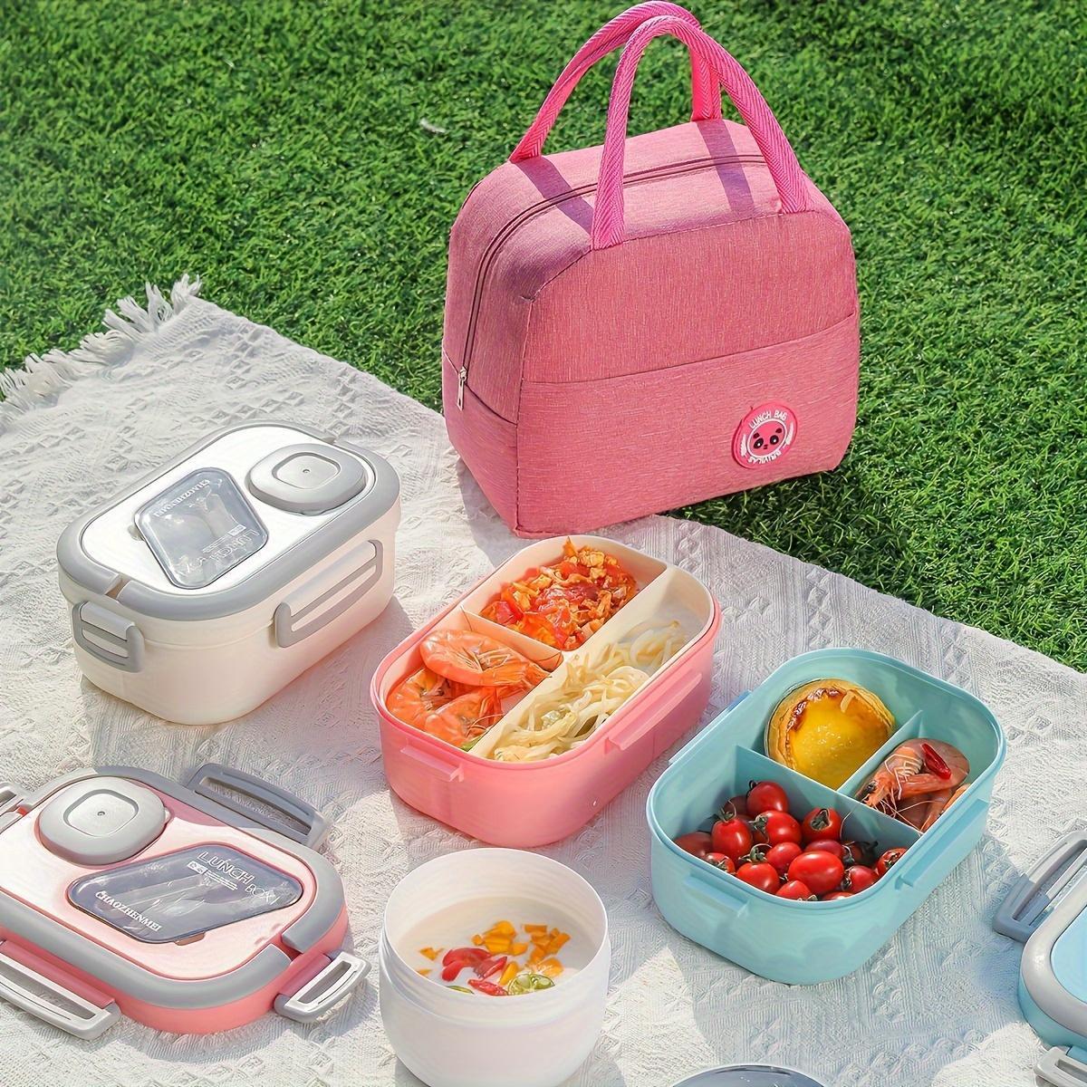 

3pcs/set Portable Box Bag Set Bag + Box + Oatmeal Breakfast Cup, Portable Aluminum Bag Bag 1 Pp Box And Oatmeal Cup