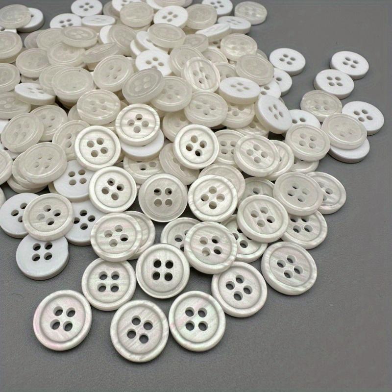 

100pcs Boutons de Chemise Élégants Perlés , Boutons en Résine à 4 Trous Vêtements DIY et Scrapbooking, 11mm