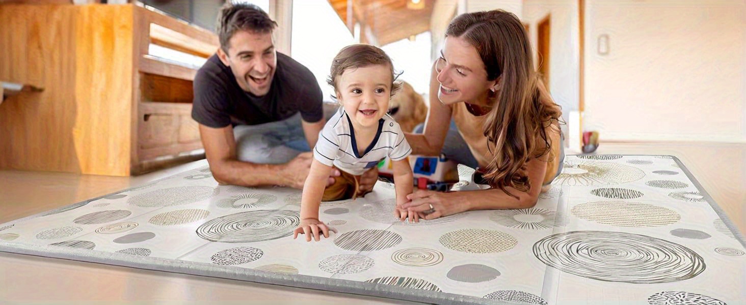 reversible 59x59   play mat waterproof non slip dual sided with circles     indoor outdoor use details 0