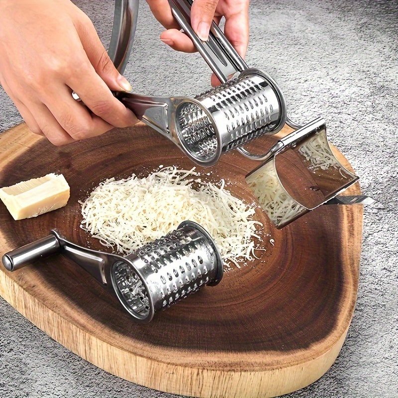 stainless steel cheese grater manual rotary cheese   multifunctional kitchen gadget for   use details 3