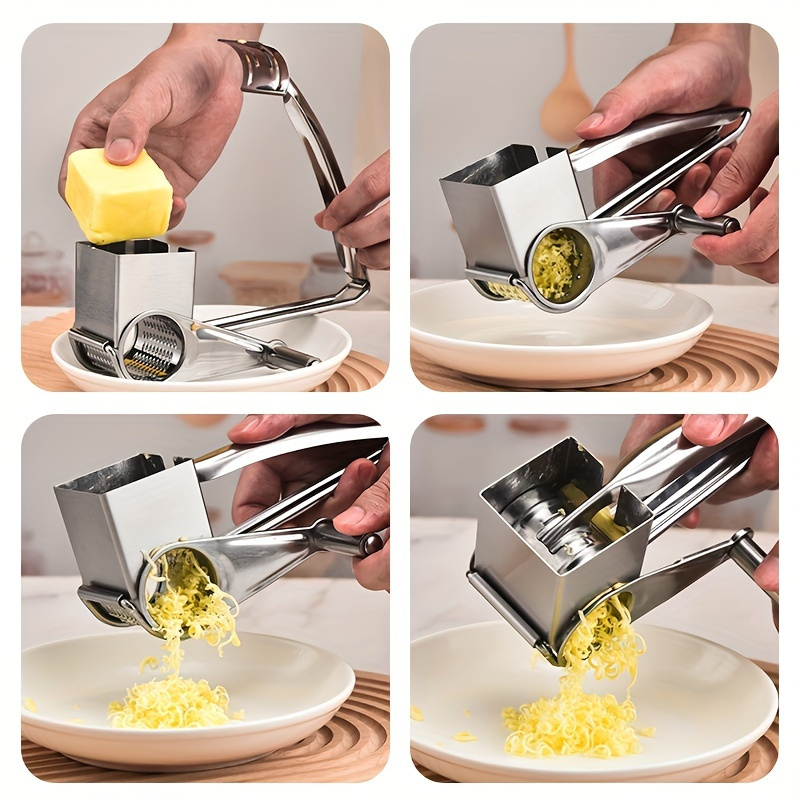 stainless steel cheese grater manual rotary cheese   multifunctional kitchen gadget for   use details 5