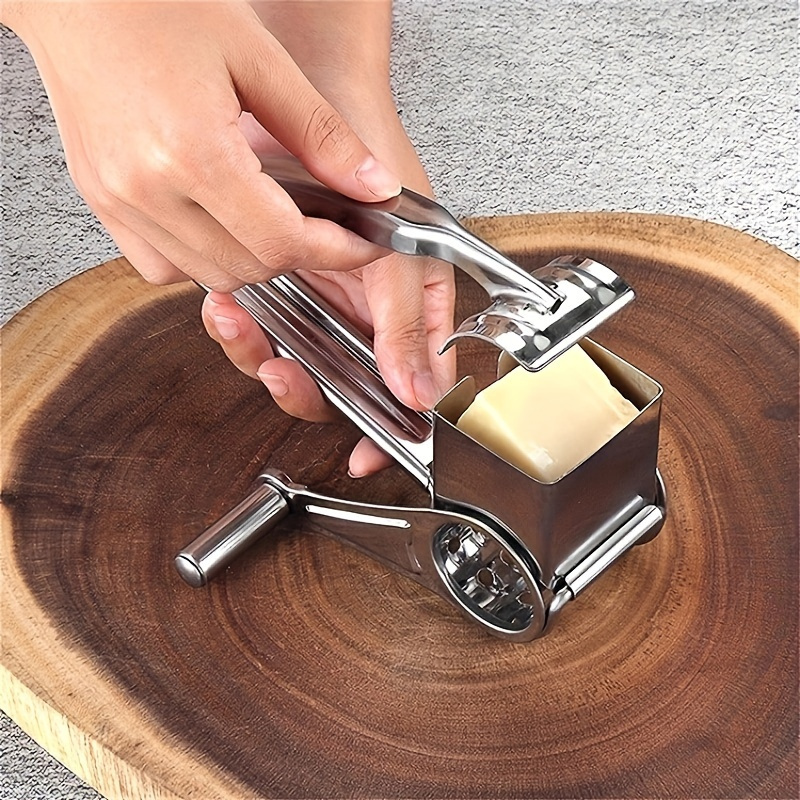 stainless steel cheese grater manual rotary cheese   multifunctional kitchen gadget for   use details 1