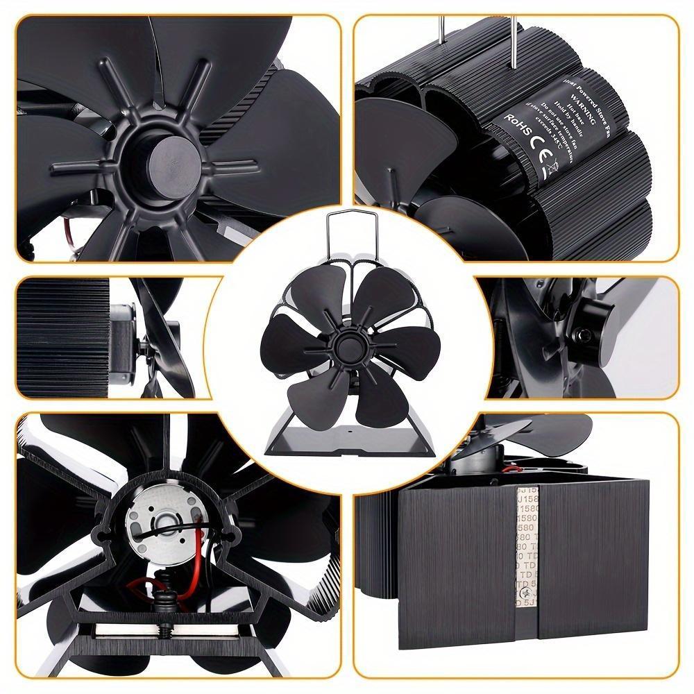 mini stove fan 6 blade heat powered fireplace fan log wood burner eco fan quiet fireplace   winter   distribution details 5