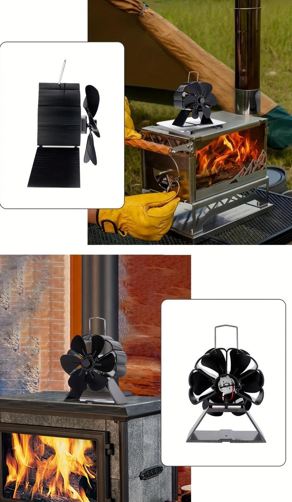 mini stove fan 6 blade heat powered fireplace fan log wood burner eco fan quiet fireplace   winter   distribution details 7