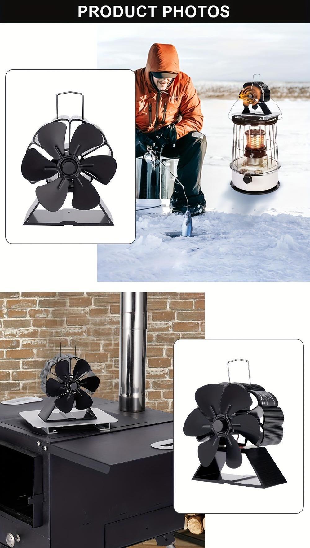 mini stove fan 6 blade heat powered fireplace fan log wood burner eco fan quiet fireplace   winter   distribution details 6