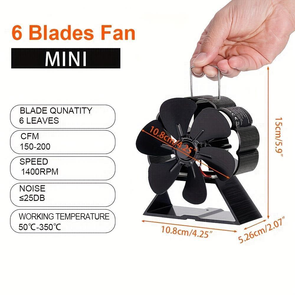 mini stove fan 6 blade heat powered fireplace fan log wood burner eco fan quiet fireplace   winter   distribution details 3