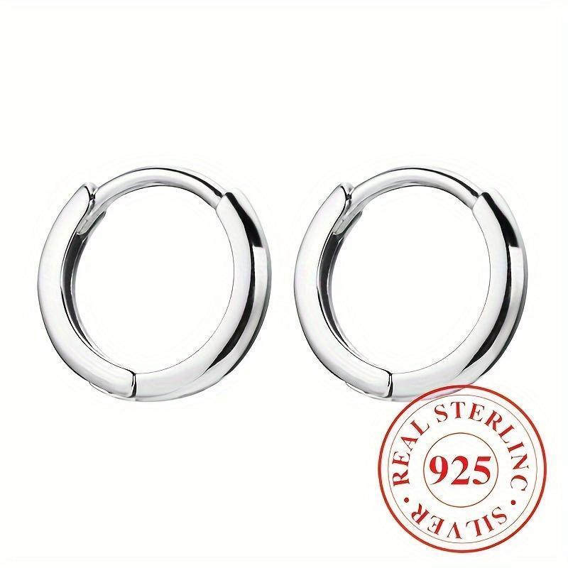Sterling Silver Hoop Earrings & Small Round Earrings Set