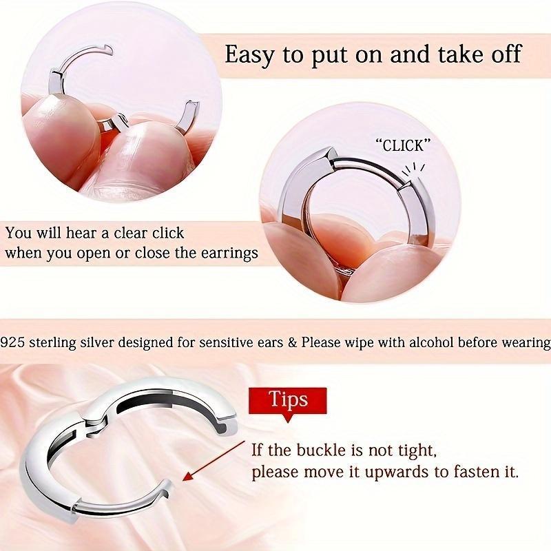 Sterling Silver Hoop Earrings & Small Round Earrings Set