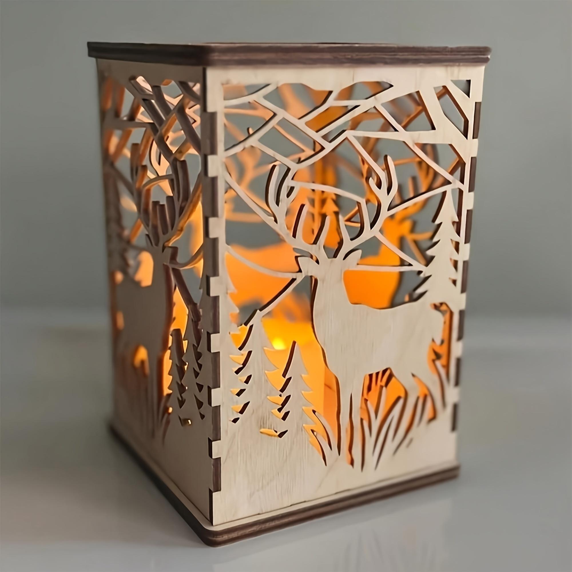 Lumière commémorative - Père Noël - avec 2 arbres - Or- Bougie funéraire - Lumière