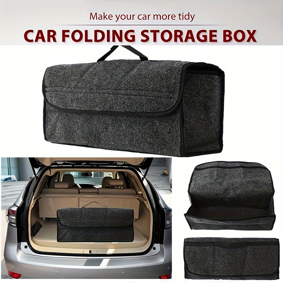 

Premium Felt Car Trunk Organizer - Storage Bag For Vehicle Accessories, Fits Most Models