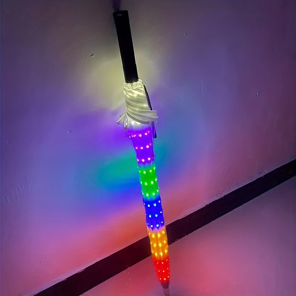 Parapluie à huit baleines LED transparent et coloré