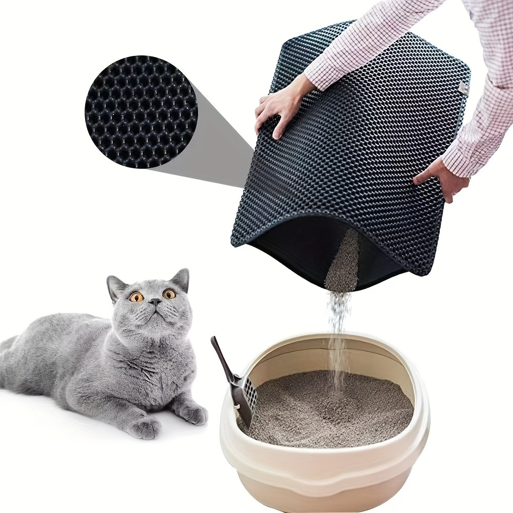 

Double-layer Honeycomb Cat Litter Mat, Eva Material, Easy Clean-up, Washable, Water & Urine Proof, Animal Waste Pet Mat