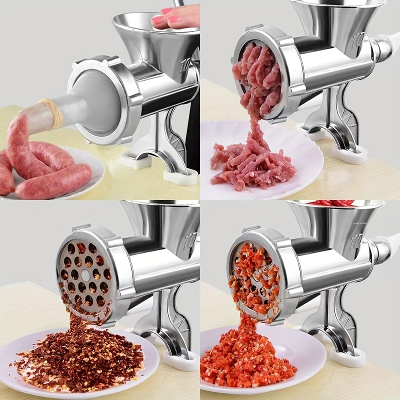 aluminum manual sausage stuffer multifunctional 15 type meat grinder home use meat mincing machine with thickened design for homemade sausages pepper   and paste filling details 4