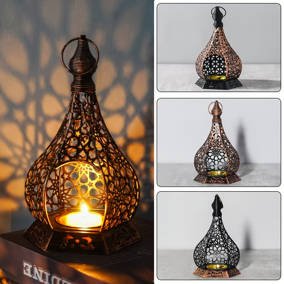 Lanterna Portacandela In Vimini Bianco - Stile Shabby Chic Per Matrimoni E Decorazioni - Foto 7