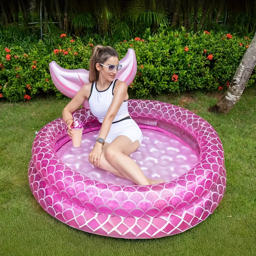 pink inflatable mermaid tail pool durable pvc Temu South Africa