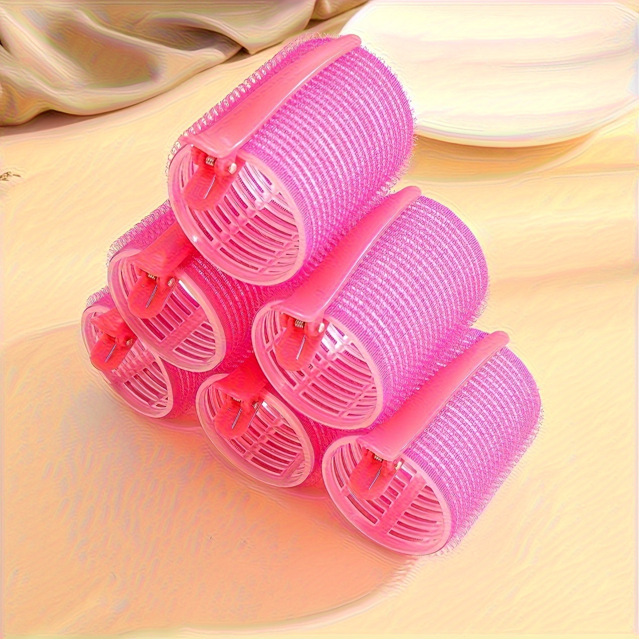 12pcs/Set Rollers Kit With6pcs Heatless Hair Rollers And6 Hair Clips  with1pcSpray bottle, DIY Hair Curling Tools Set