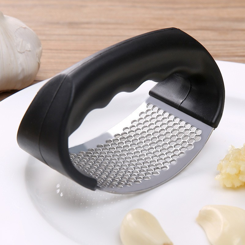 1pc garlic press stainless steel garlic press rocker metal garlic mincer washable garlic crusher kitchen garlic chopper garlic masher kitchen stuff kitchen gadgets kitchen accessories details 6