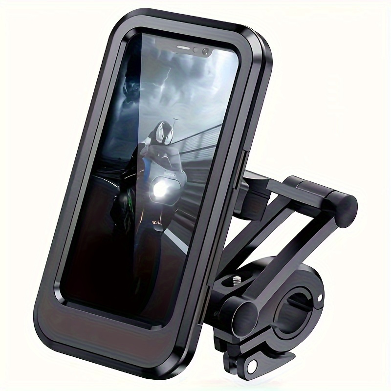 

360° Rotatable Motorcycle Phone Mount, Abs Material, Waterproof, Shockproof, Universal Handlebar Gps Holder For Motorbikes And Bicycles