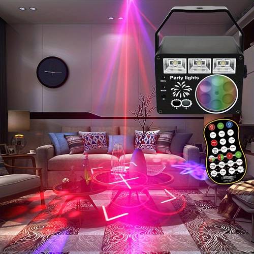 1pcusb strobe dj voice activated rotating household change pattern color lights birthday party ktv bar ballroom luminous decoration flashing lights string lights stage holiday for halloween thanksgiving christmas new year holiday decoration
