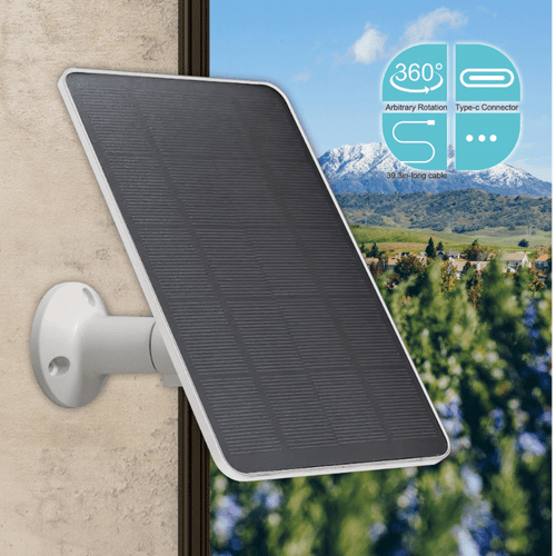 Panneau Solaire 4 W Pour Caméra Blink - Câble 2,4 M, Support Réglable, Charge Extérieure Sans Interruption