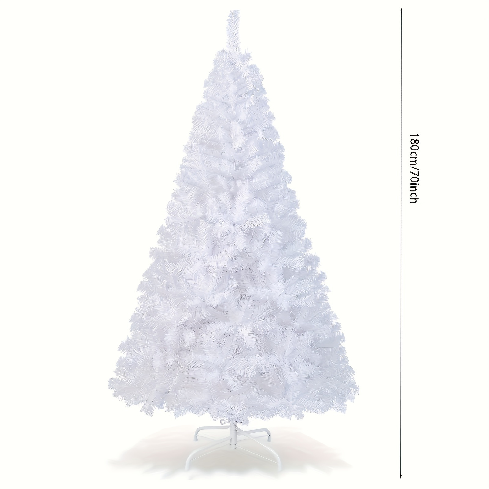 TEMU White Artificial Christmas Tree, With Metal Stand, Metal Legs And Pine Needles, Ideal For Indoor And Outdoor Home, Office, Holiday Decoration,