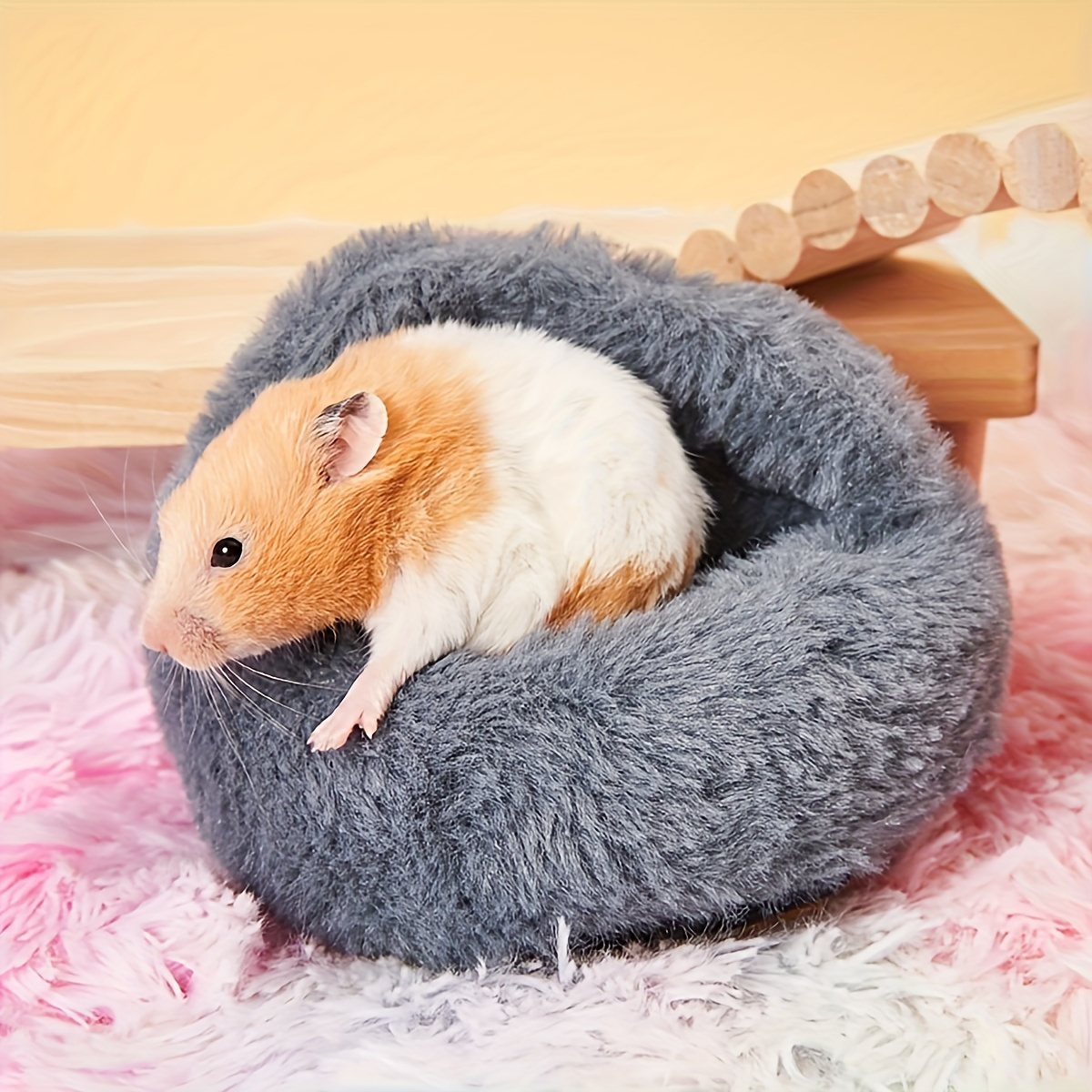 Guinea Pig Bed Small Animal Hideout Bed Rabbit Rat House Cage Accessories Washable Hamster Cave Hedgehog Squirrel Rats Bunny Chinchillas Blue