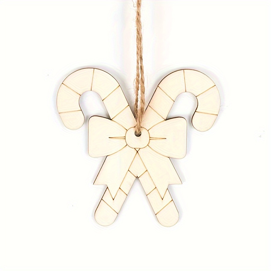 

10pcs Diy - Wooden Christmas Ornaments - Cut, For Hanging - For Decoration & Decor