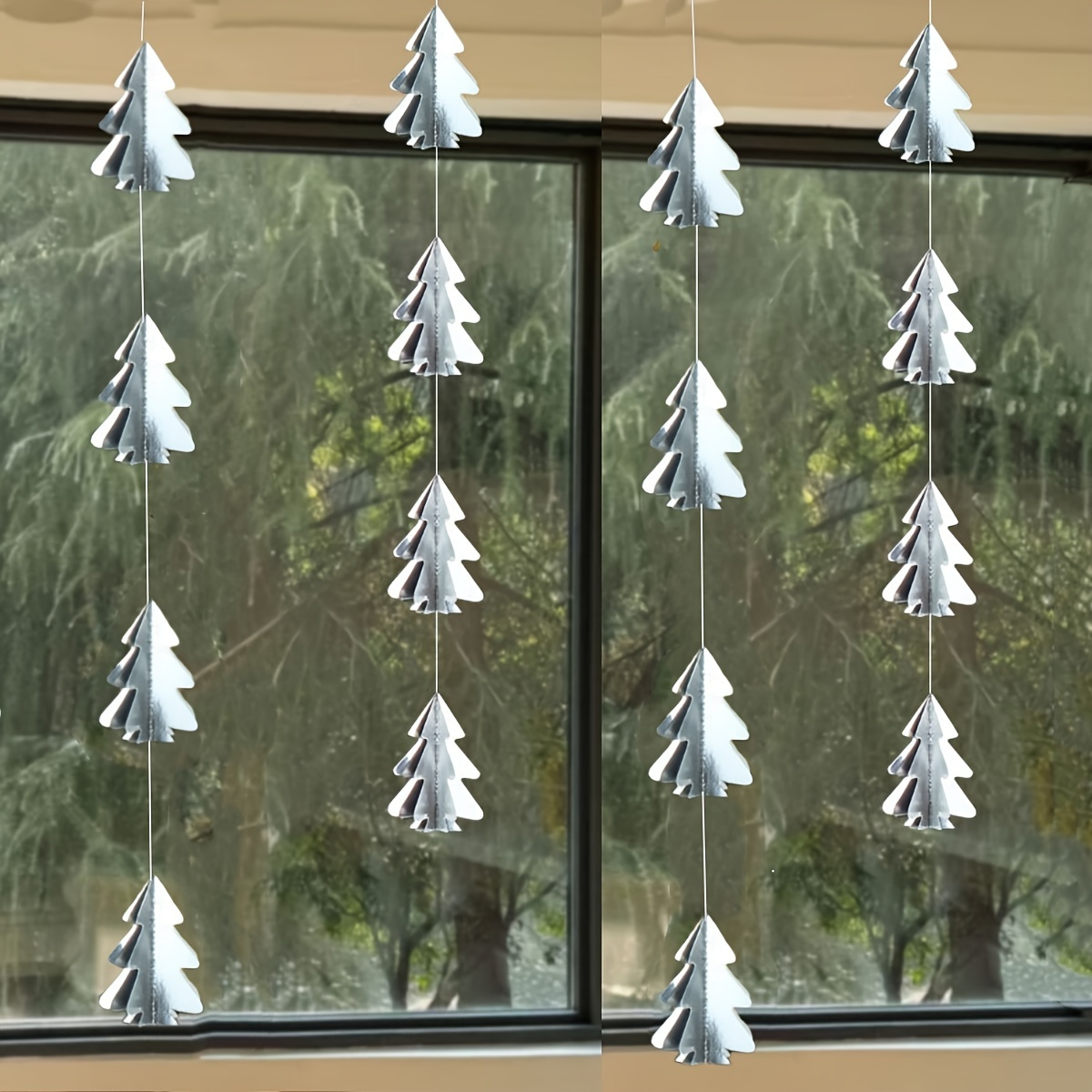 FM 3-Pack 3D Large Paper Christmas Trees – Hanging Tablescape Decor For Xmas Parties