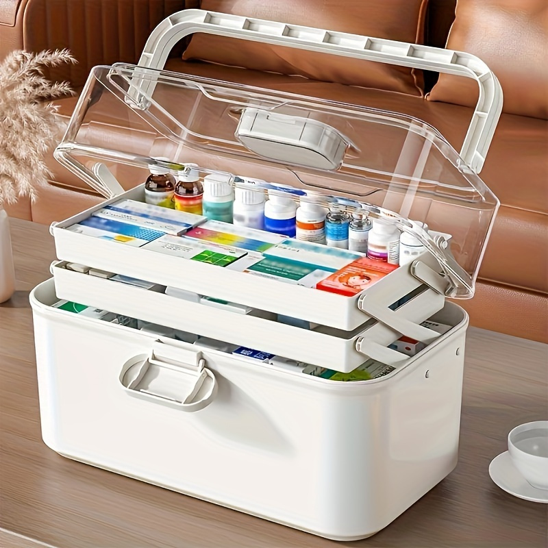 extra large multi tier medicine organizer first aid kit storage box durable plastic ideal for home dorm use medicine organizer details 3