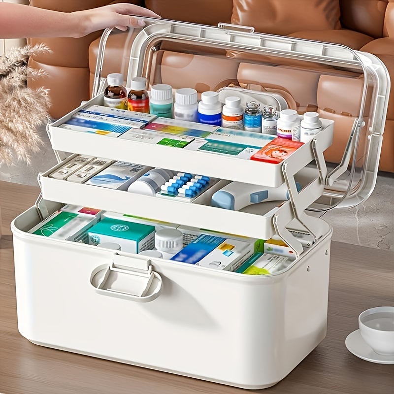 extra large multi tier medicine organizer first aid kit storage box durable plastic ideal for home dorm use medicine organizer details 2