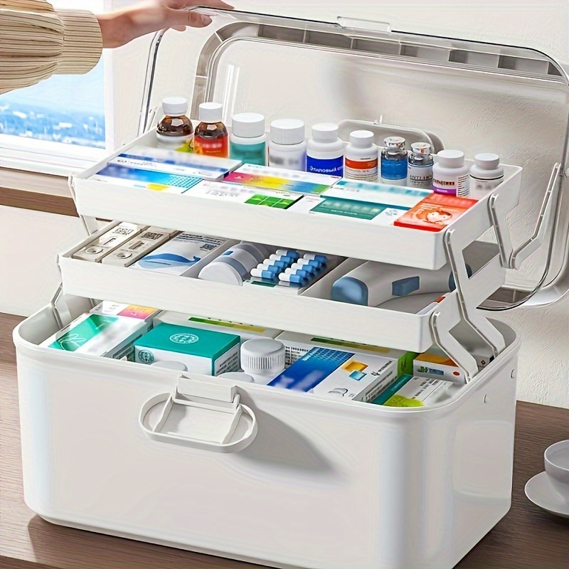 extra large multi tier medicine organizer first aid kit storage box durable plastic ideal for home dorm use medicine organizer details 4