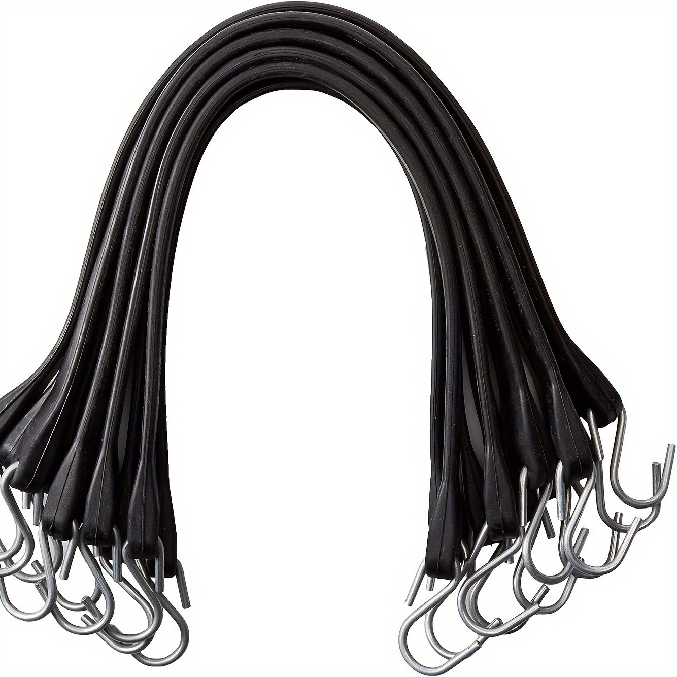 

10pcs 21" Heavy Duty Rubber Bungee Cords With Metal Hooks - Ideal For Trucks, Straps