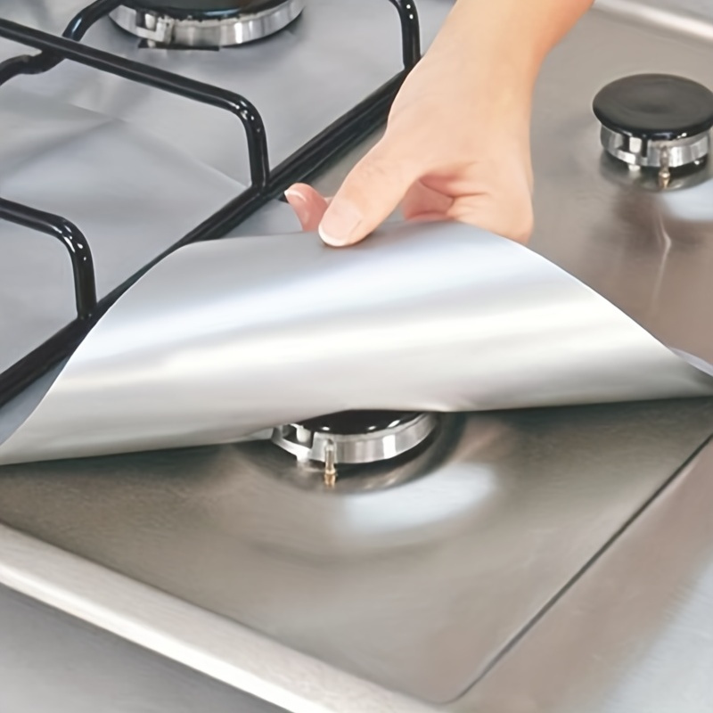 TEMU Set Of Stove Burner Covers - Made From Ultra-thin 0.012mm Fiberglass And Fire-resistant, Trimmed To Fit - Cooktop